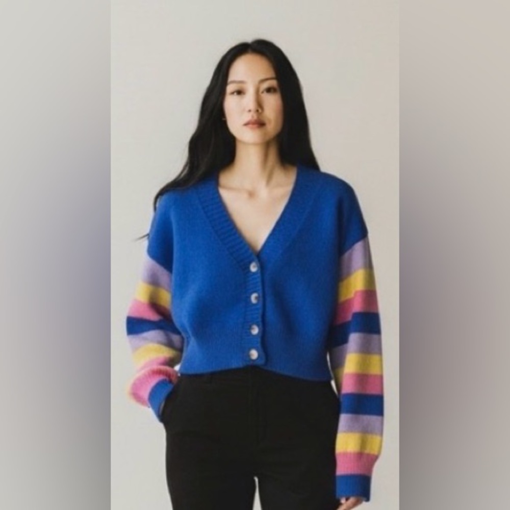 Daisy Women's Vibrant Striped Cardigan (size L)